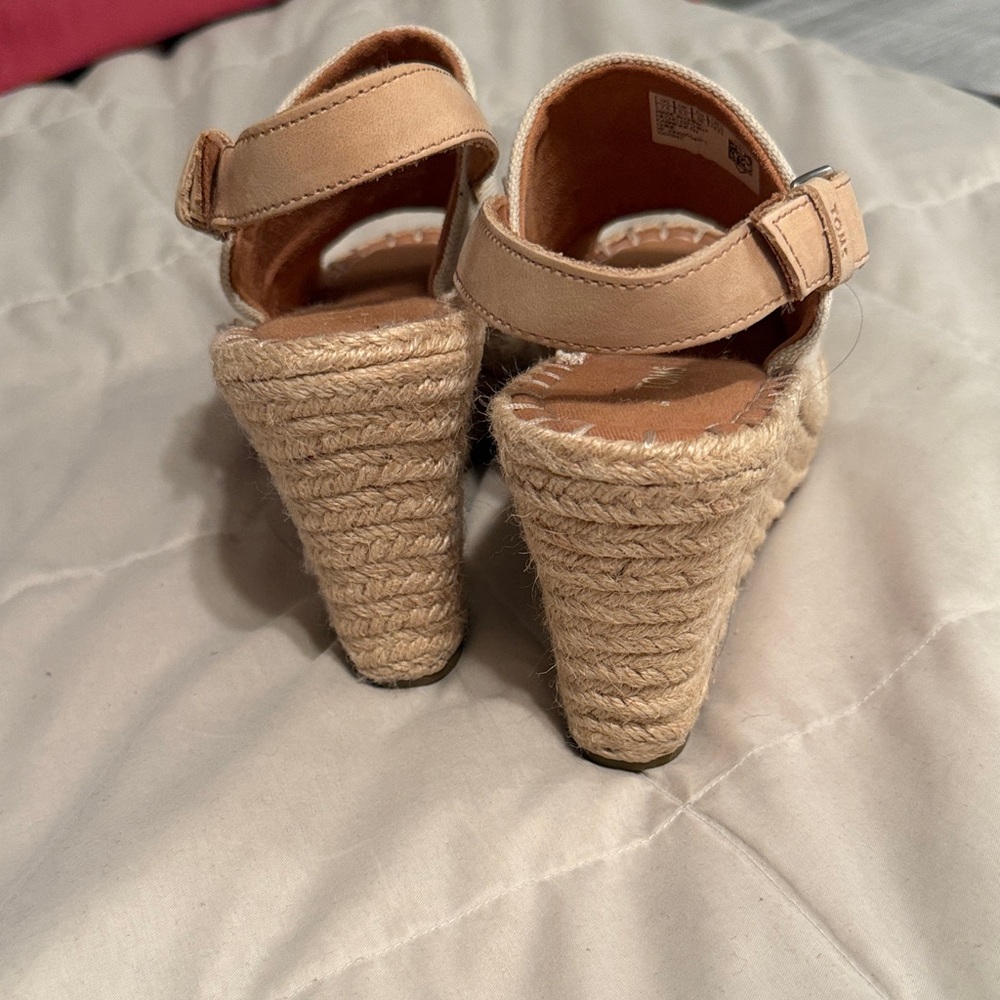 TOMS Women's Tan Wedge Espadrilles - Picture 5 of 6